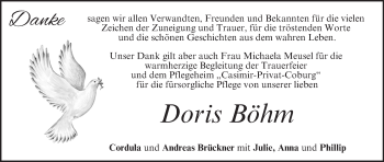 Anzeige von Doris Böhm von MGO