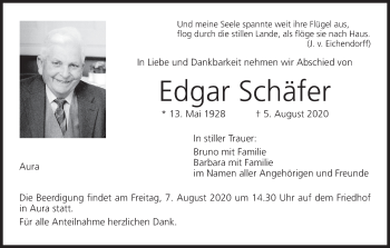 Anzeige von Edgar Schäfer von MGO