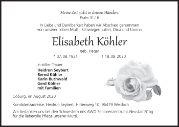 Anzeige von Elisabeth Köhler von MGO