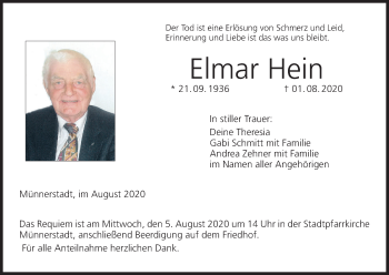Anzeige von Elmar Hein von MGO