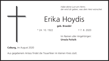 Anzeige von Erika Hoydis von MGO
