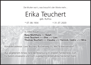 Anzeige von Erika Teuchert von MGO