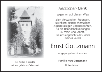 Anzeige von Ernst Gottzmann von MGO