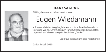 Anzeige von Eugen Wiedamann von MGO