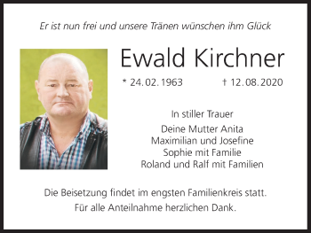 Anzeige von Ewald Kirchner von MGO