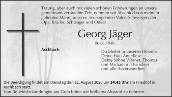 Anzeige von Georg Jäger von MGO