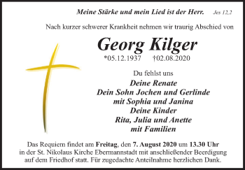 Anzeige von Georg Kilger von MGO