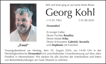 Anzeige von Georg Kohl von MGO