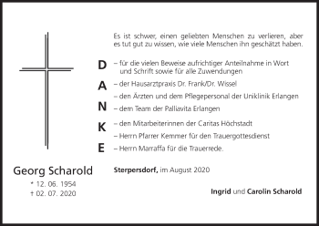 Anzeige von Georg Scharold von MGO