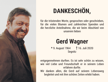 Anzeige von Gerd Wagner von MGO