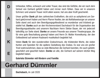 Anzeige von Gerhard Dümmler von MGO