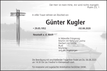 Anzeige von Günter Kugler von MGO