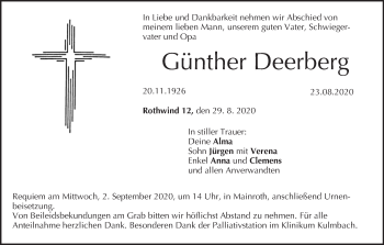 Anzeige von Günther Deerberg von MGO