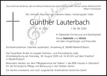 Anzeige von Günther Lauterbach von MGO