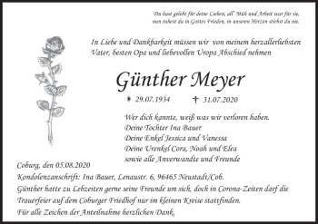 Anzeige von Günther Meyer von MGO