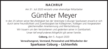 Anzeige von Günther Meyer von MGO