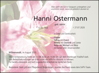 Anzeige von Hanni Ostermann von MGO