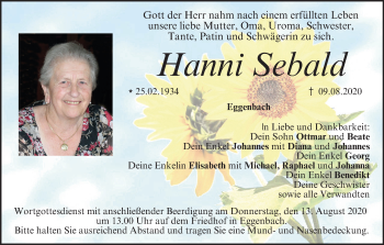 Anzeige von Hanni Sebald von MGO