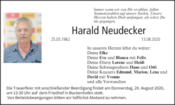 Anzeige von Harald Neudecker von MGO