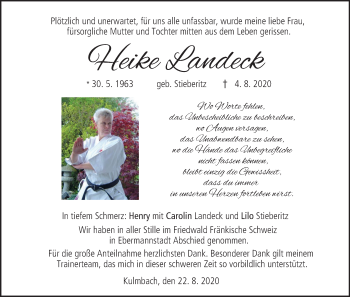 Anzeige von Heike Landeck von MGO