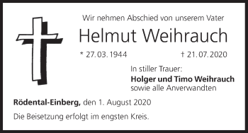 Anzeige von Helmut Weihrauch von MGO