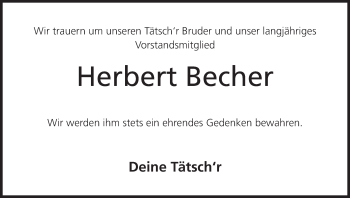Anzeige von Herbert Becher von MGO