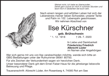 Anzeige von Ilse Kürschner von MGO