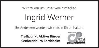 Anzeige von Ingrid Werner von MGO