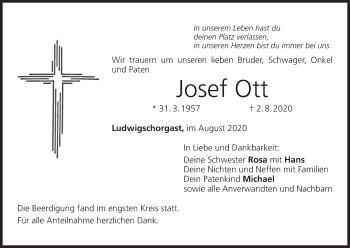 Anzeige von Josef Ott von MGO