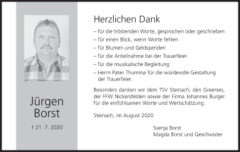 Anzeige von Jürgen Borst von MGO