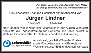 Anzeige von Jürgen Lindner von MGO