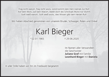 Anzeige von Karl Bieger von MGO