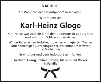 Anzeige von Karl-Heinz Gloge von MGO