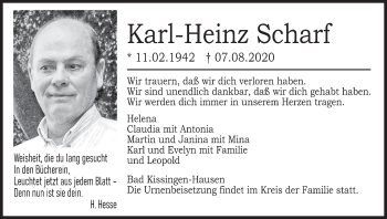 Anzeige von Karl-Heinz Scharf von MGO