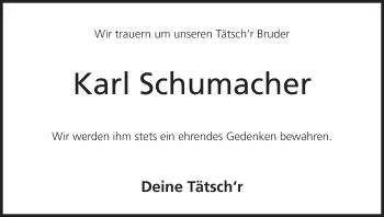 Anzeige von Karl Schumacher von MGO