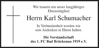 Anzeige von Karl Schumacher von MGO