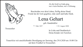 Anzeige von Lena Gehart von MGO