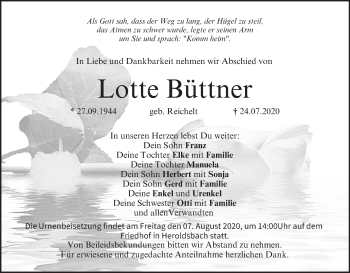 Anzeige von Lotte Büttner von MGO