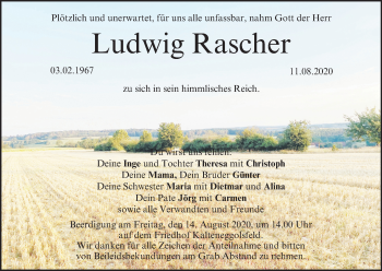 Anzeige von Ludwig Rascher von MGO