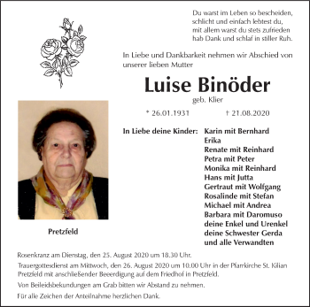 Anzeige von Luise Binöder von MGO