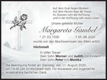 Anzeige von Margareta Gambel von MGO