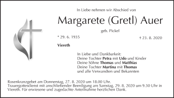 Anzeige von Margarete Auer von MGO