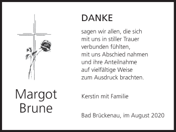 Anzeige von Margot Brune von MGO