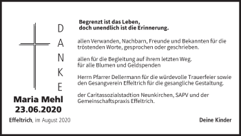 Anzeige von Maria Mehl von MGO