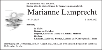 Anzeige von Marianne Lamprecht von MGO