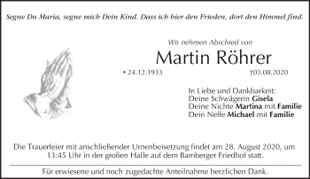 Anzeige von Martin Röhrer von MGO