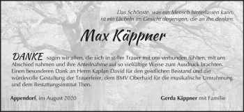 Anzeige von Max Käppner von MGO