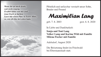 Anzeige von Maximilian Lang von MGO