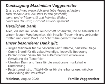 Anzeige von Maximilian Voggenreiter von MGO