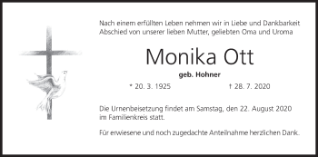 Anzeige von Monika Ott von MGO